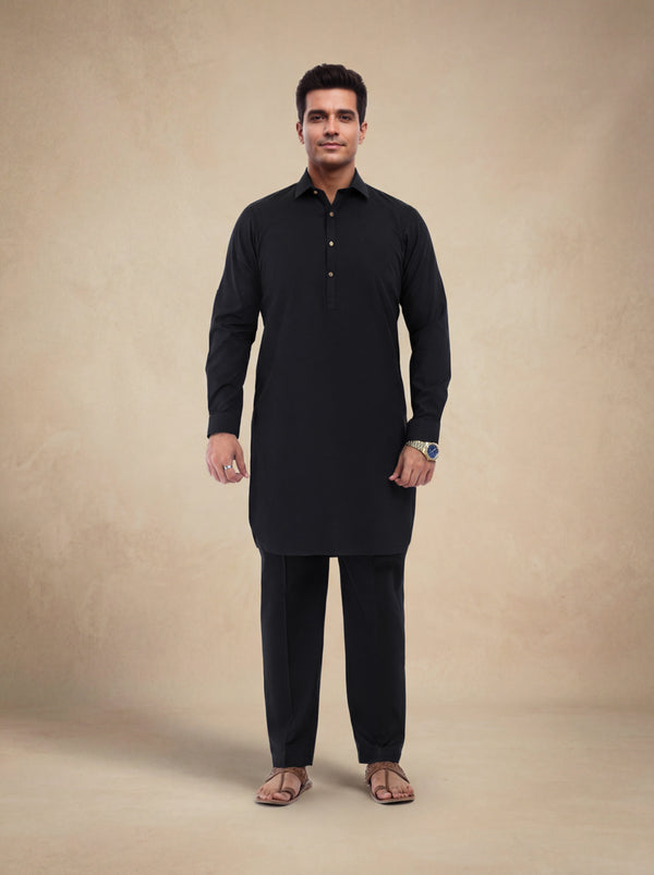 Black-Cotton-Kurta Trouser - (MP2PSBW25ADN27)