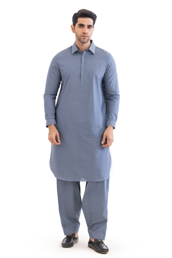 Blue-Cotton-Shalwar Suit - (MP2PSBW25BM10N8)