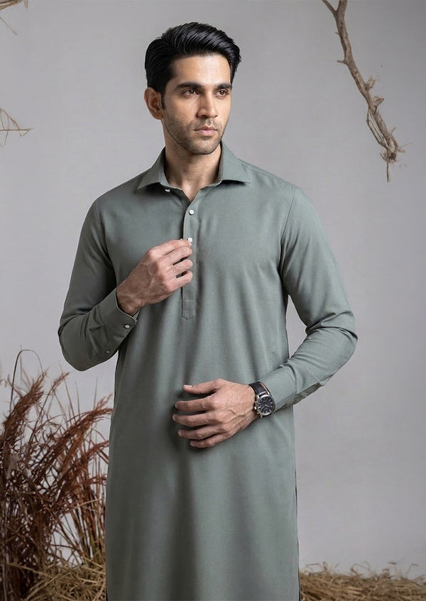 D-Green-Blended-Shalwar Suit - (MP2PSBW25BM9O1)