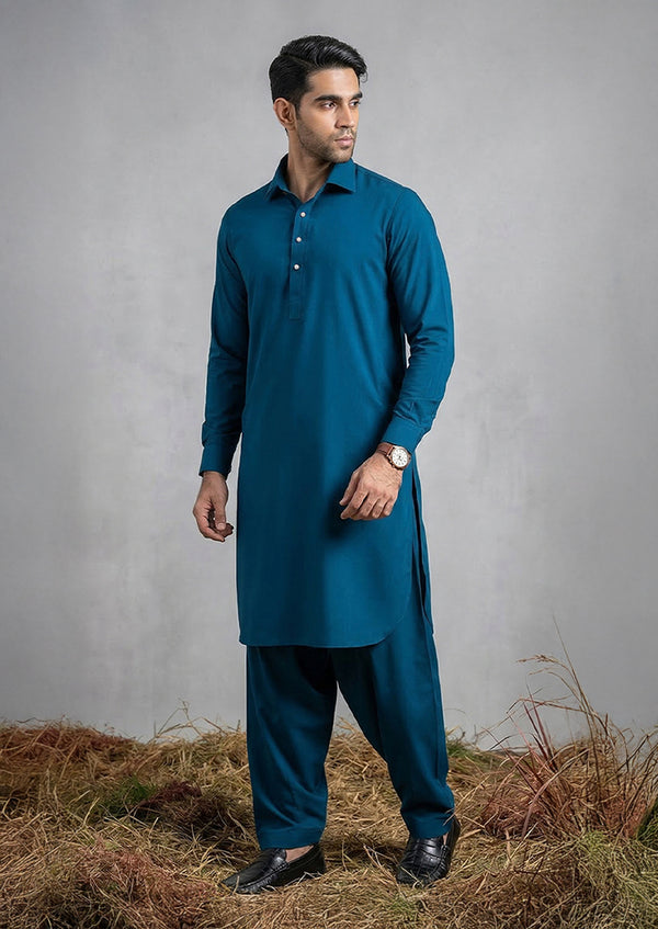 Blue-Blended-Shalwar Suit - (MP2PSBW25BM9O2)