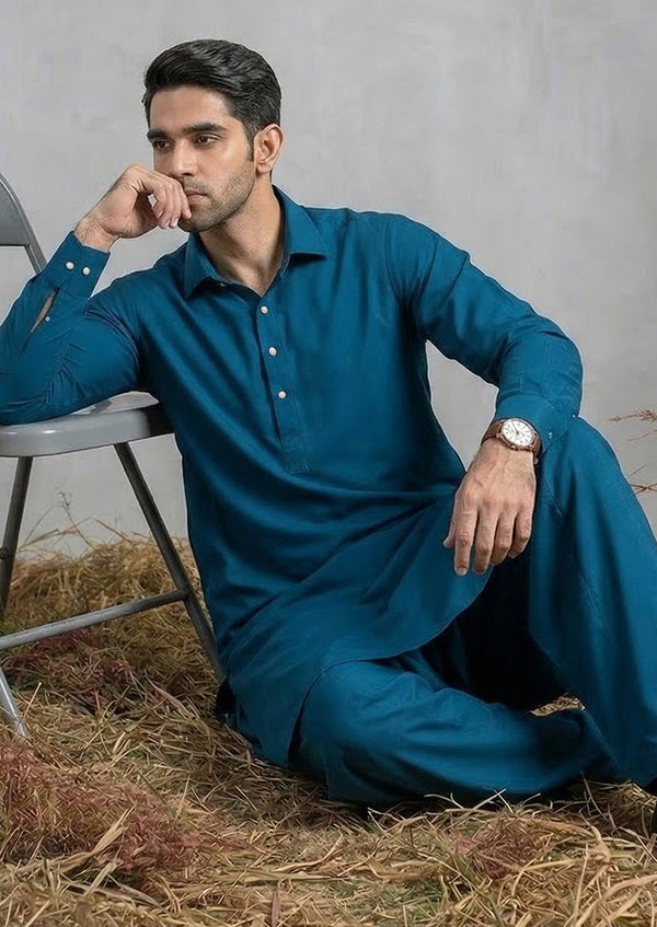Blue-Blended-Shalwar Suit - (MP2PSBW25BM9O2)
