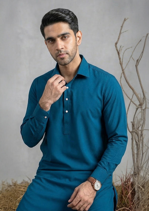 Blue-Blended-Shalwar Suit - (MP2PSBW25BM9O2)