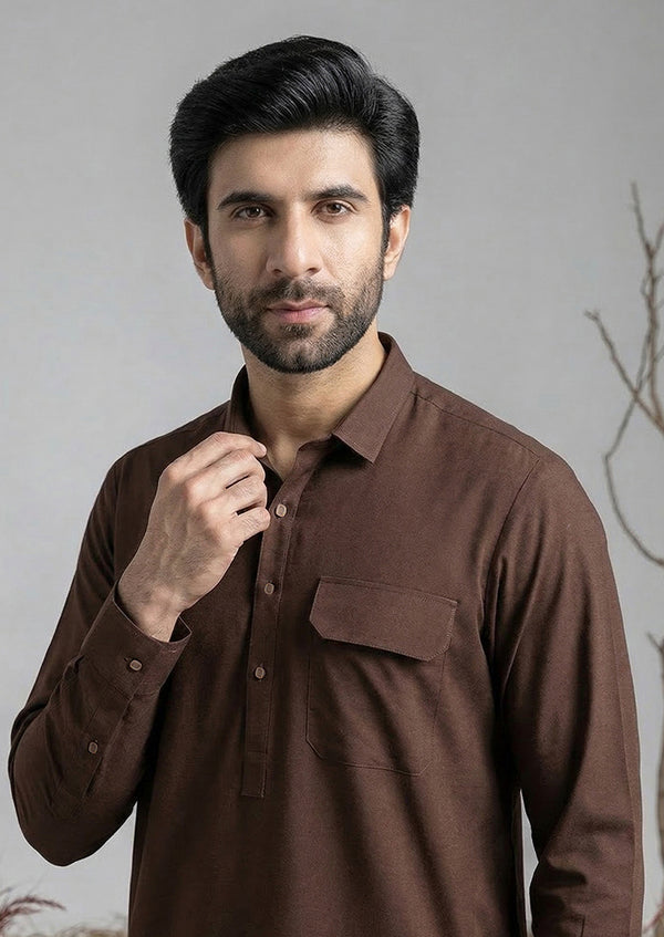 Brown-Blended-Shalwar Suit - (MP2PSBW25BM9O5)