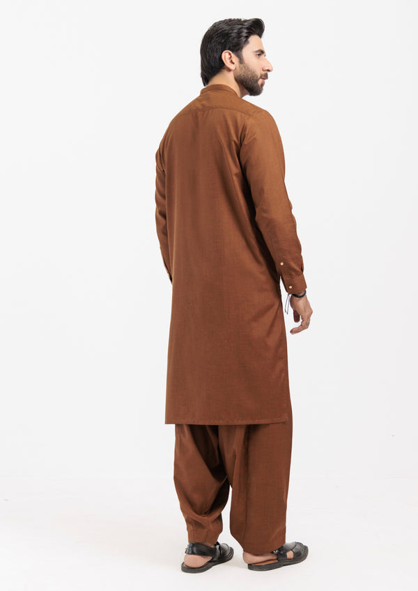 Brown-Blended-Kurta Shalwar - (MPS25KSE2061)