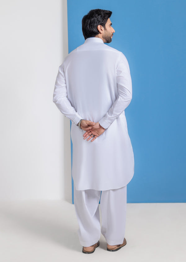 White-Blended-Shalwar Suit - (MPS25SSE2072)