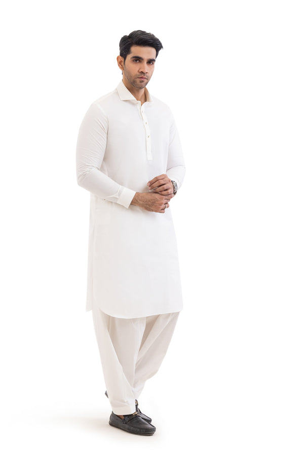 O-White-Cotton-Shalwar Suit - (MPS25SSS2063)