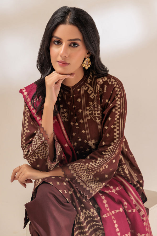 BROWN-JACQUARD-3 PIECE (PWJ1233P05)