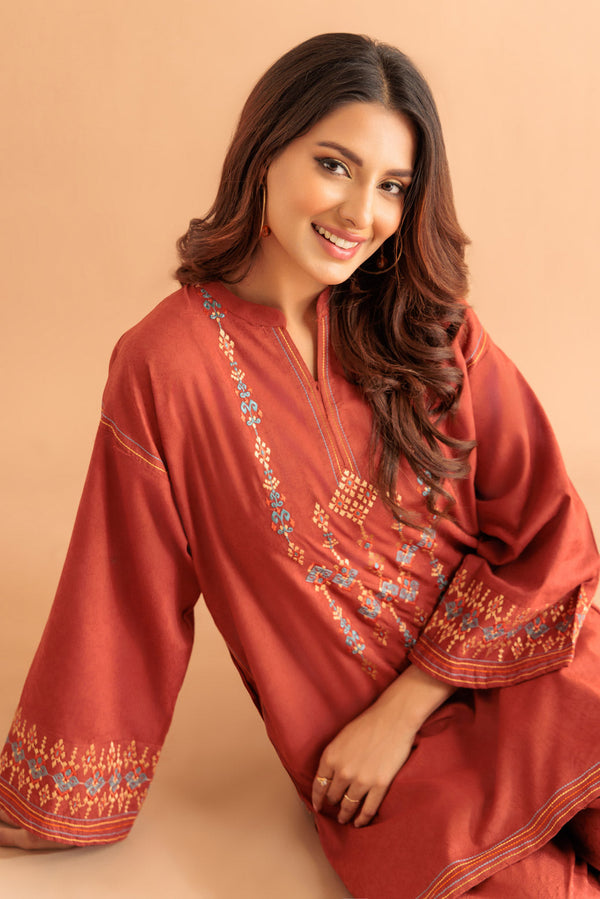 BROWN-JACQUARD-2 PIECE (PWS6232P09)