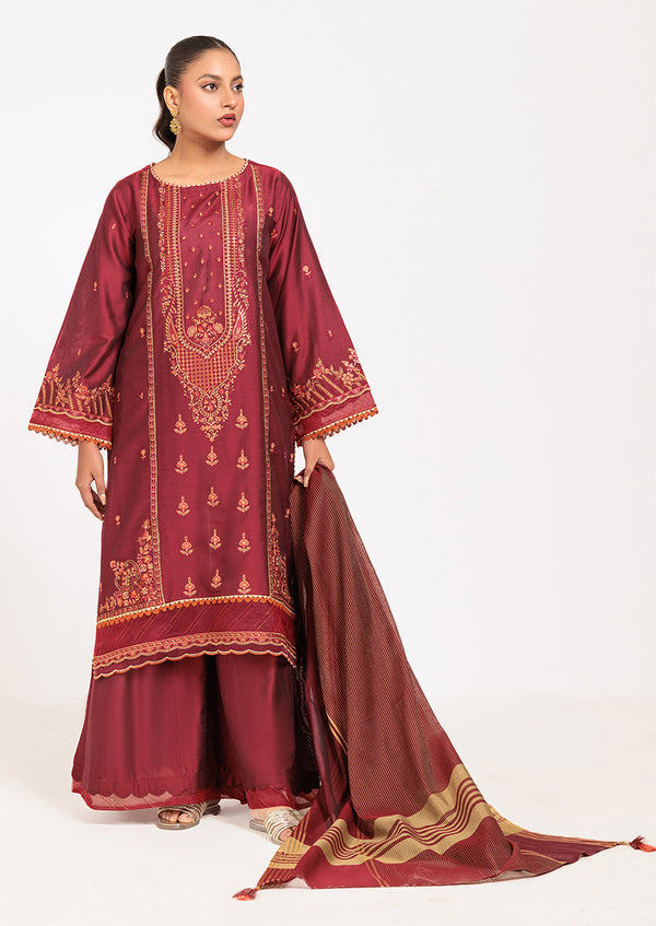 MAROON-SILK-3 PIECE (PWS6243P07)