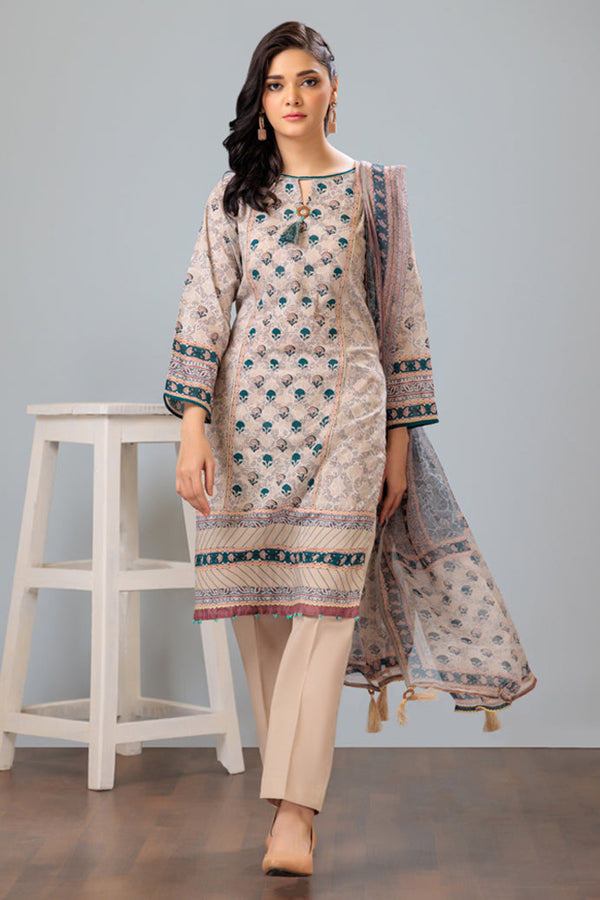 BEIGE-LAWN-3 PIECE (SAS233P22)