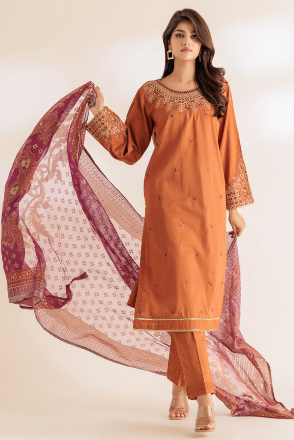 BROWN-JACQUARD-3 PIECE (SS5243P29)