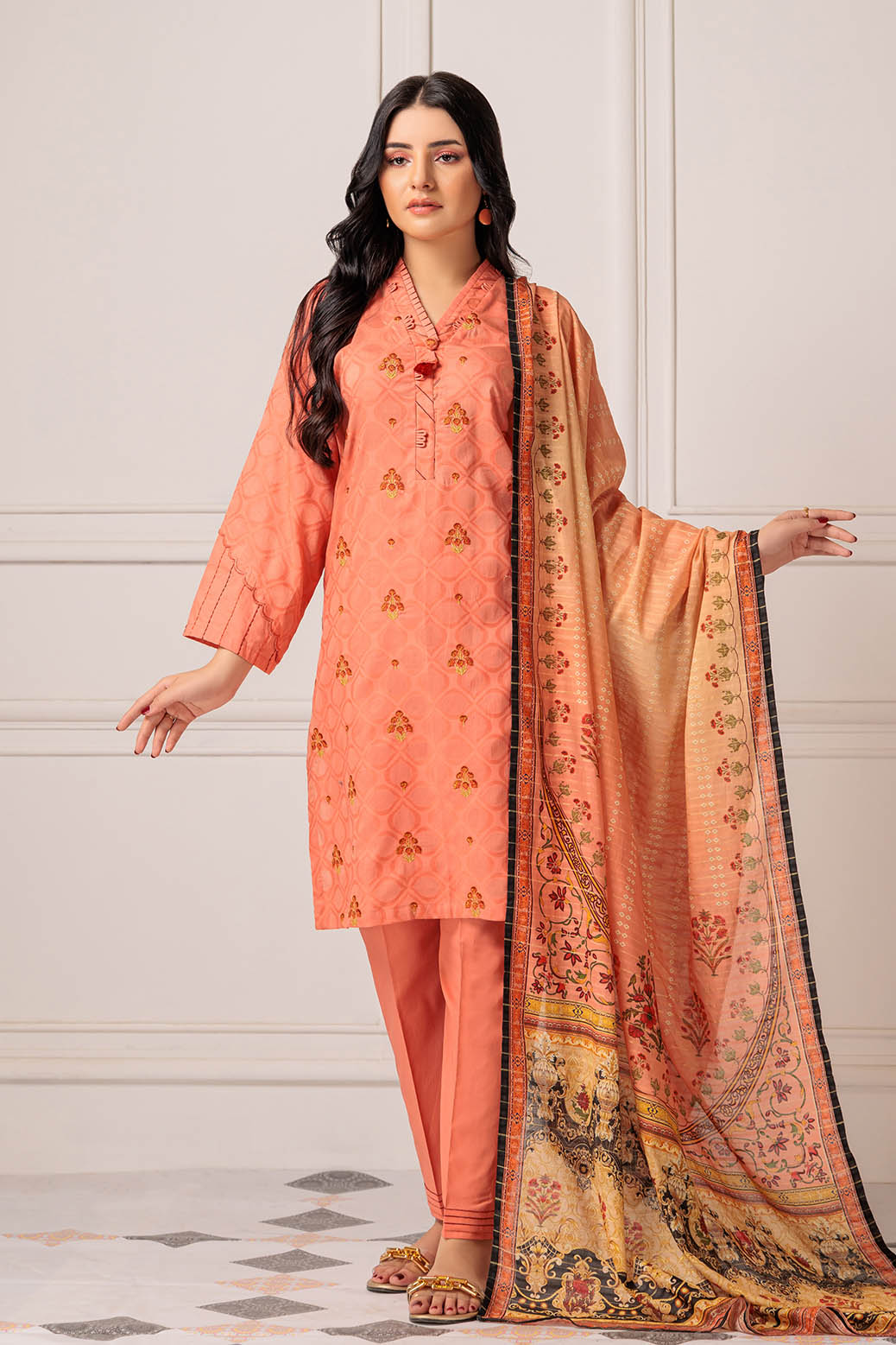 PEACH-DYED-3 PIECE (SV2RK233P1)– Bonanza Satrangi pk