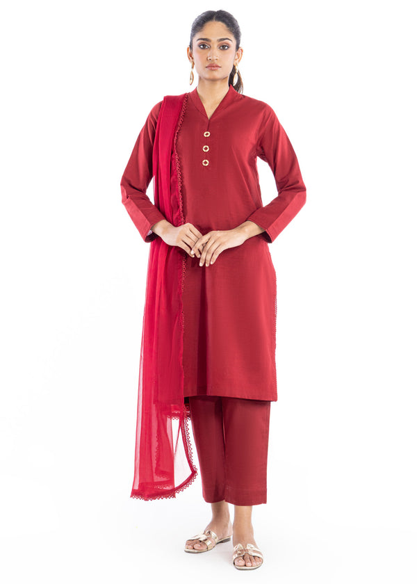 Maroon-Khaddar-3 Piece (SWT213P97P)