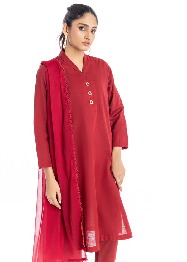 Maroon-Khaddar-3 Piece (SWT213P97P)