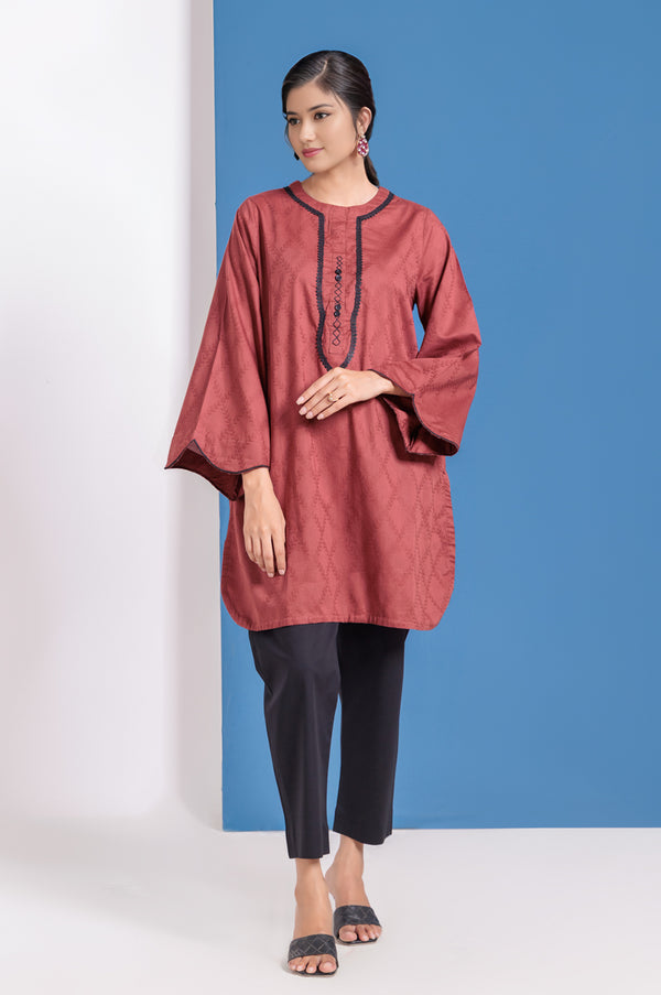 Brown-Jacquard-1 Piece (WPS25SL1028)