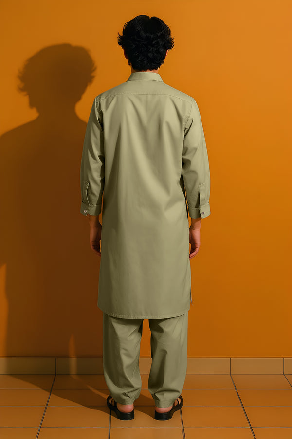 O-Green-Blended-Shalwar Suit - (M25SSE2061)
