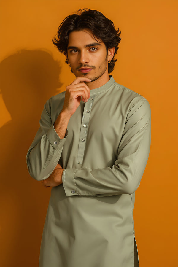 O-Green-Blended-Shalwar Suit - (M25SSE2061)