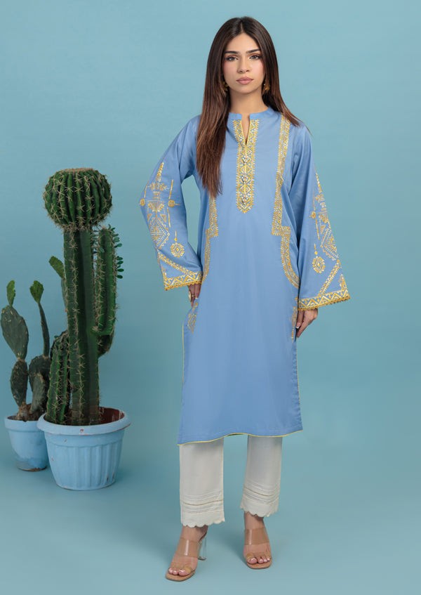 Sky-Blue-Cambric-1 Piece (W25DE1001)