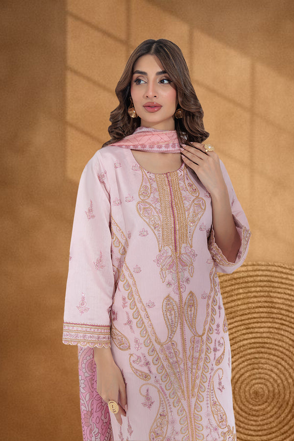 Pink-Cotton Net-3 Piece (W25FE3001)