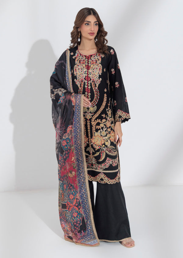 Black-Cotton Net-3 Piece (W25FE3003)