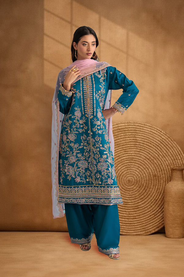 Blue-Cotton Net-3 Piece (W25FE3006)