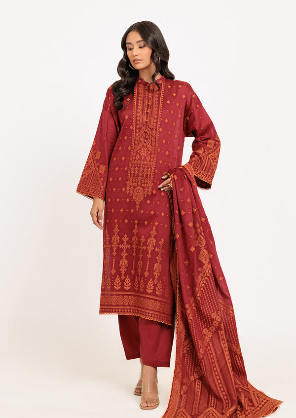 Red-Jacquard - 3 Piece  (W25JD3124)