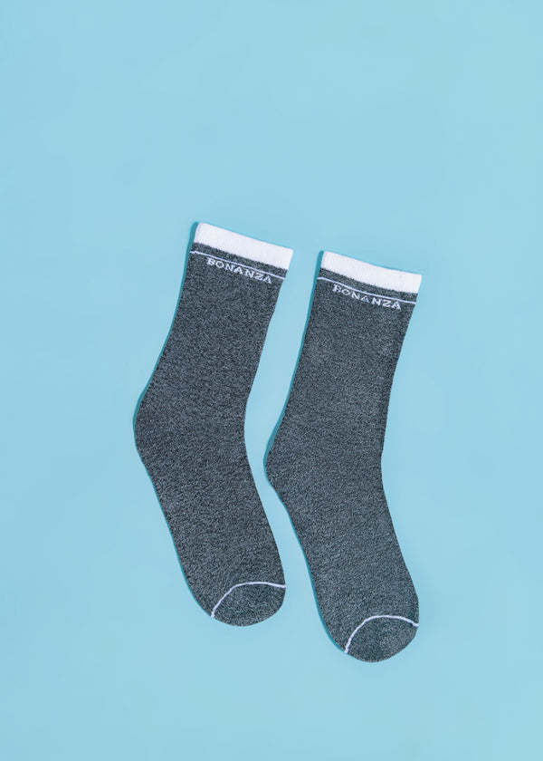 Grey & White Mid Calf Socks (WCMG1)