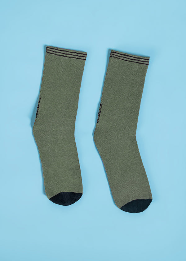 Olive Green Mid Calf Socks (WDMM3)