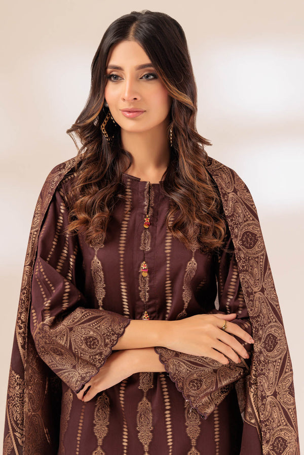 BROWN-JACQUARD-3 PIECE (WJ1233P01)