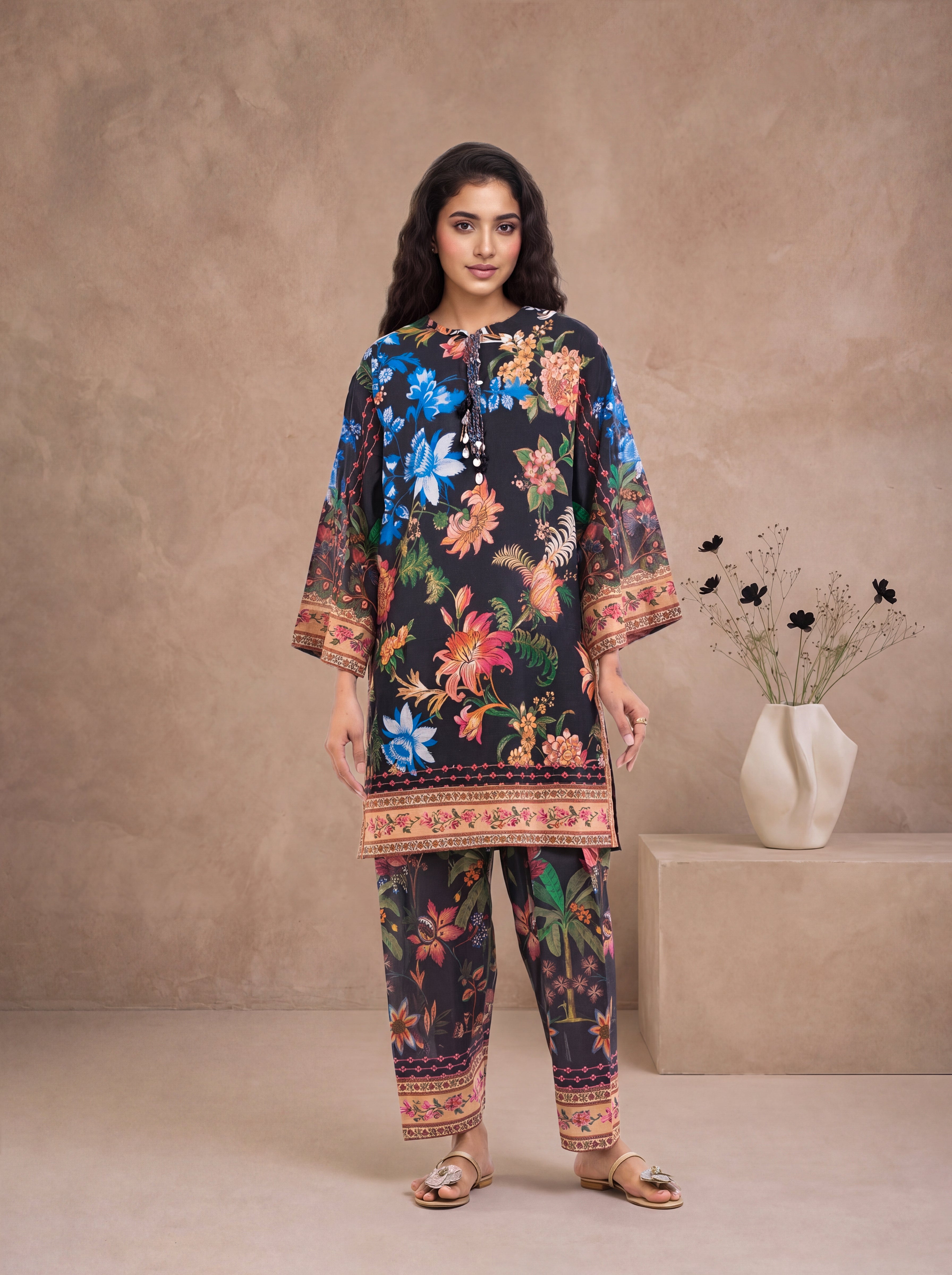 Bonanza Satrangi Black-Slub-Lawn-2 Piece (WP2PPBS26B1F6), view 1