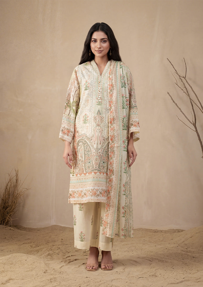 Bonanza Satrangi Green-Slub-Lawn-3 Piece (WP3PPBS26B1F50), view 1