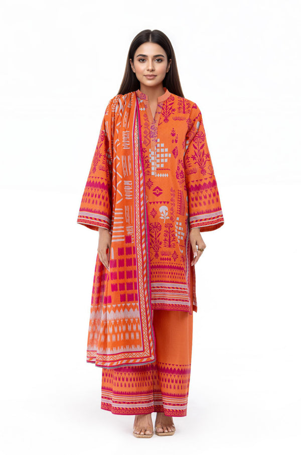 Orange-Slub-Lawn-3 Piece (WP3PPBS26B2M47)