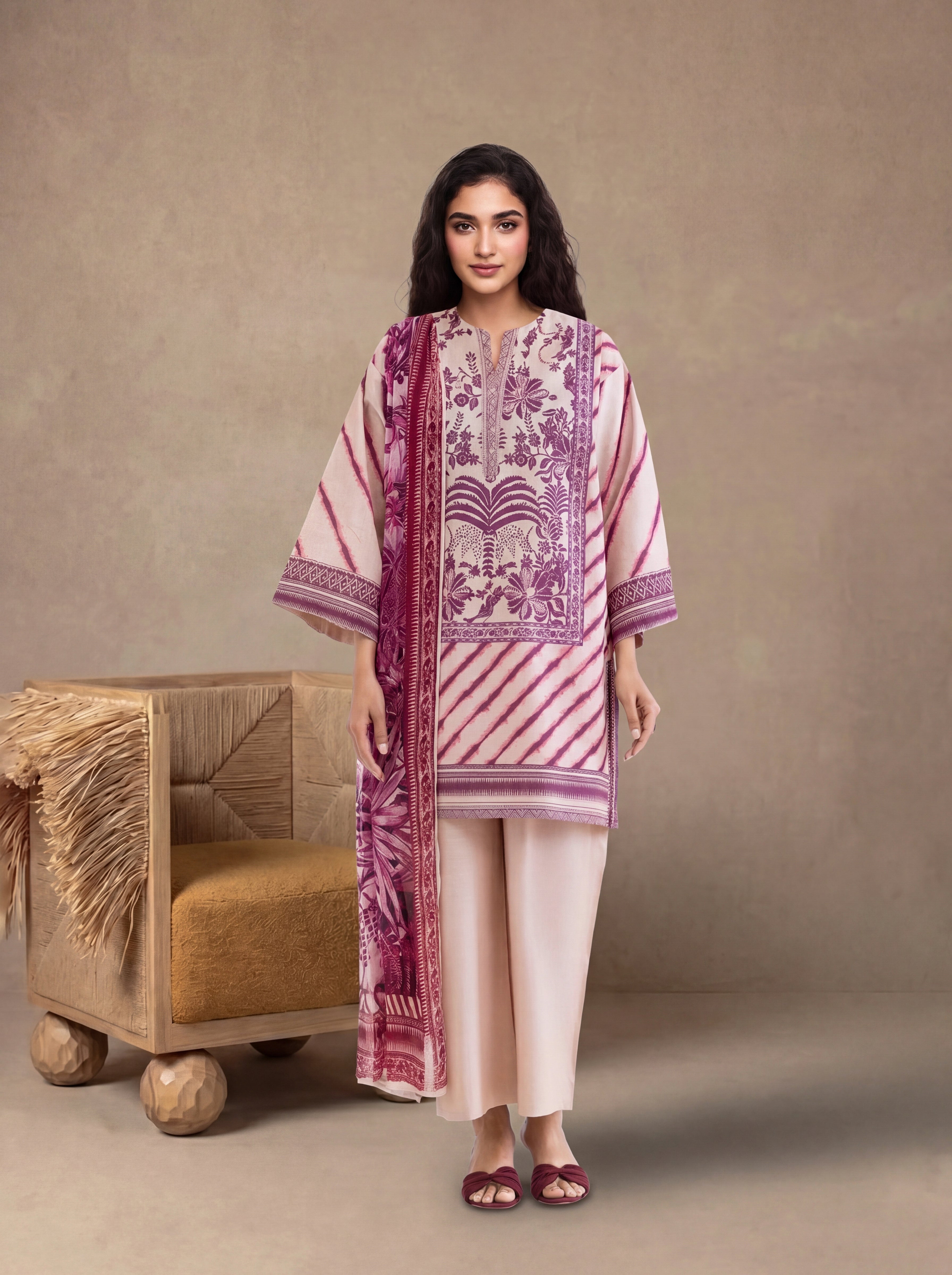 Bonanza Satrangi Tan-Slub-3 Piece (WP3PPBW25B11D1), view 1