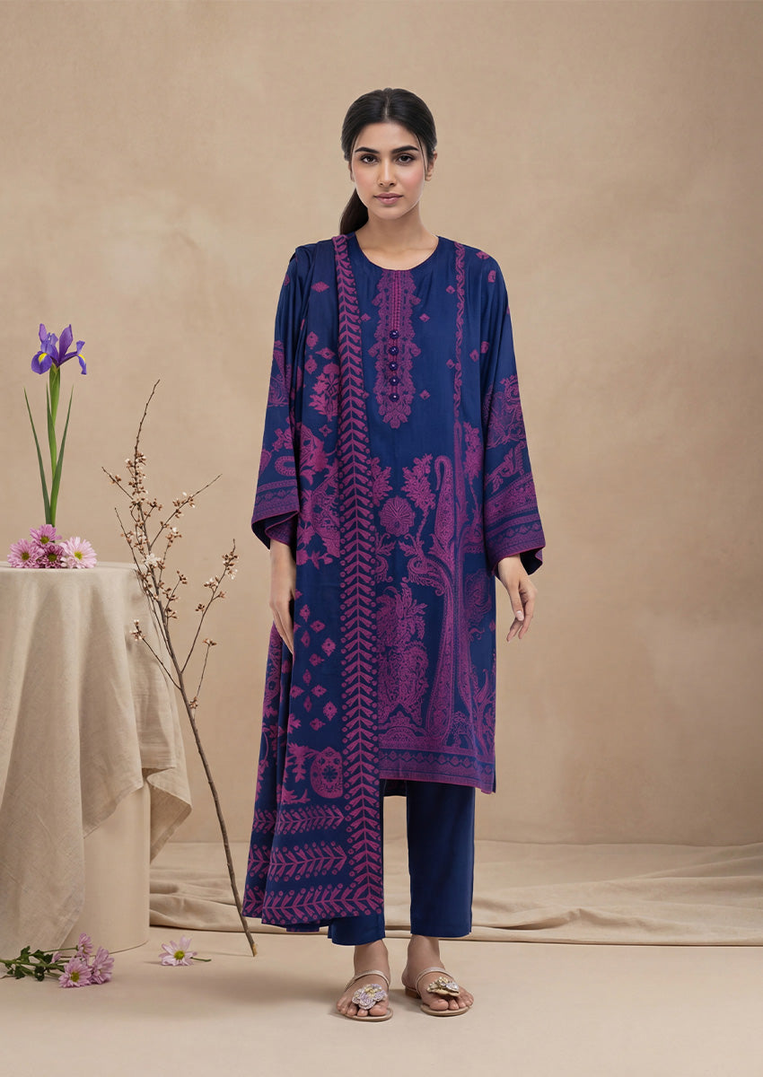 Bonanza Satrangi Blue-Jacquard-3 Piece (WP3PSBW25B10N52), view 1