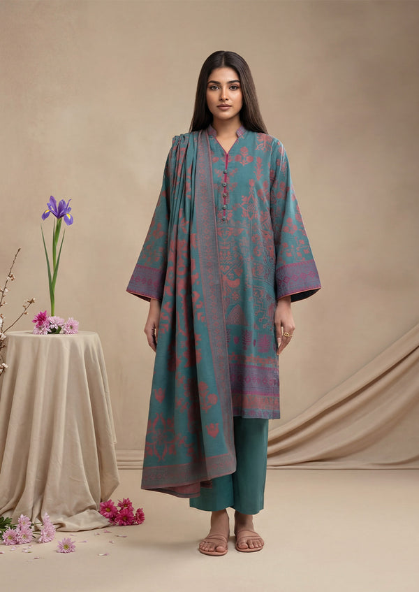 Teal-Jacquard-3 Piece (WP3PSBW25B1J23)