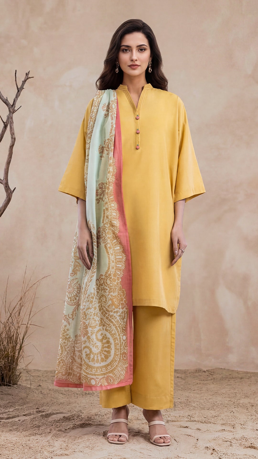 Bonanza Satrangi L-Khaki-Dobby-3 Piece (WP3PSBW25HR11D7), view 1