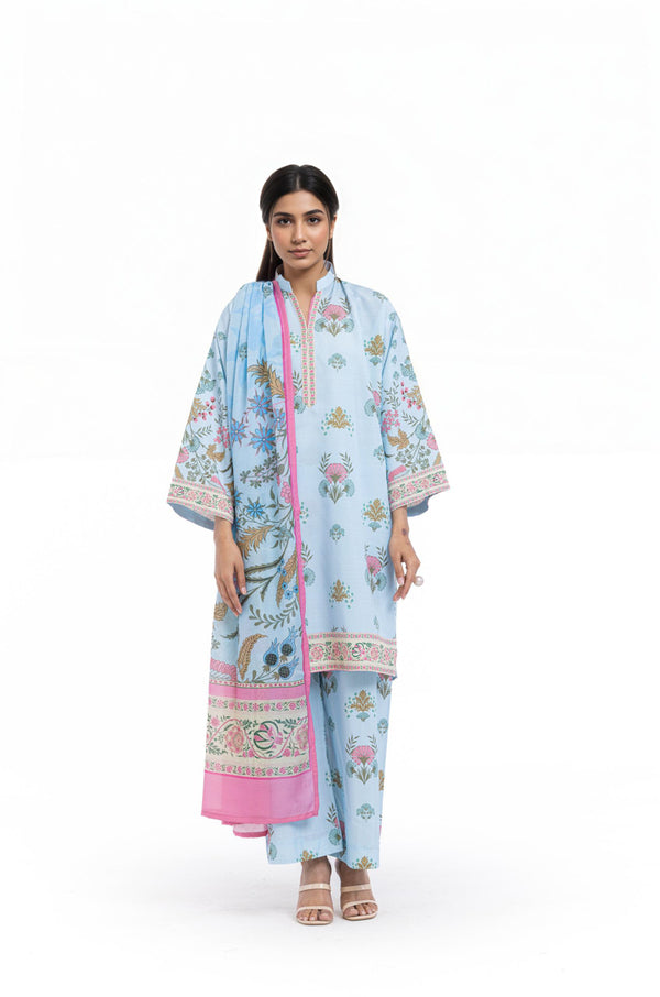 Sky-Blue-Raw-Silk-3 Piece (WP3PSBW25HR9O13)