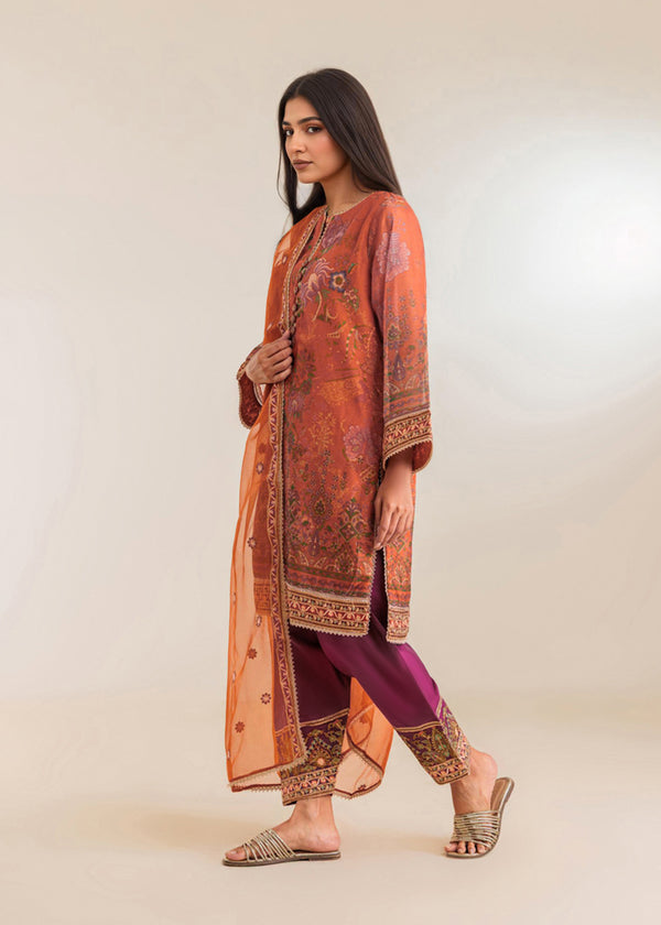 Orange-Lurex-Net-3 Piece (WP3PSFW25F10N2)