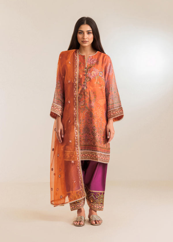 Orange-Lurex-Net-3 Piece (WP3PSFW25F10N2)