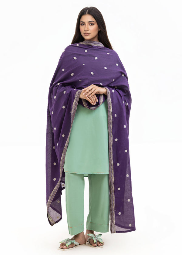 Dyed Cambric Dupatta - (WPDUSBS26F4)