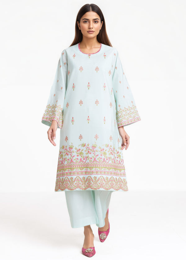 P-Blue-Cotton Silk-2 Piece (WPS252SE3061)