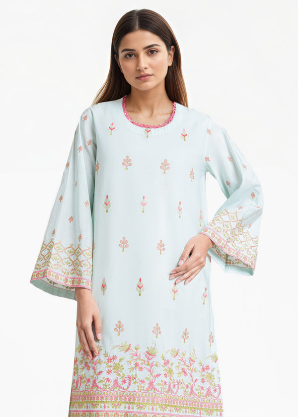 P-Blue-Cotton Silk-2 Piece (WPS252SE3061)