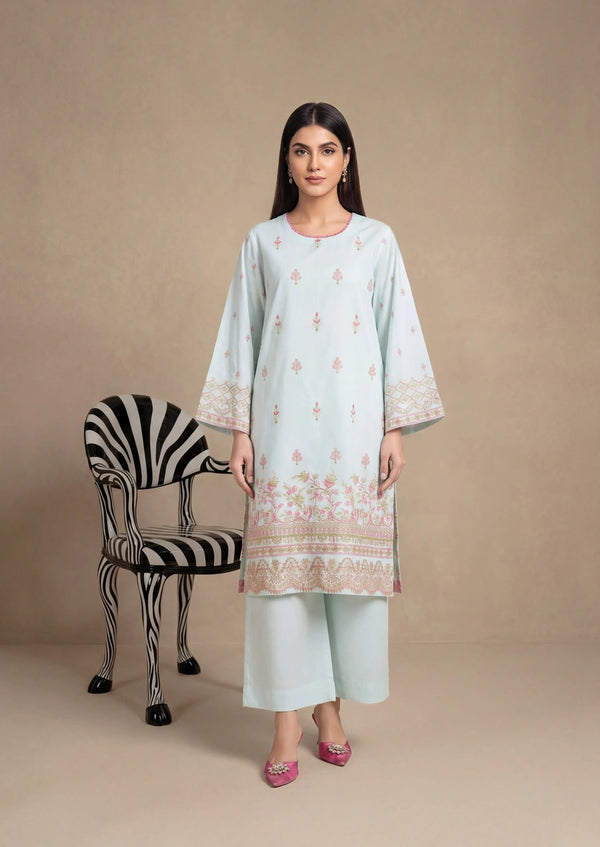 P-Blue-Cotton Silk-2 Piece (WPS252SE3061)