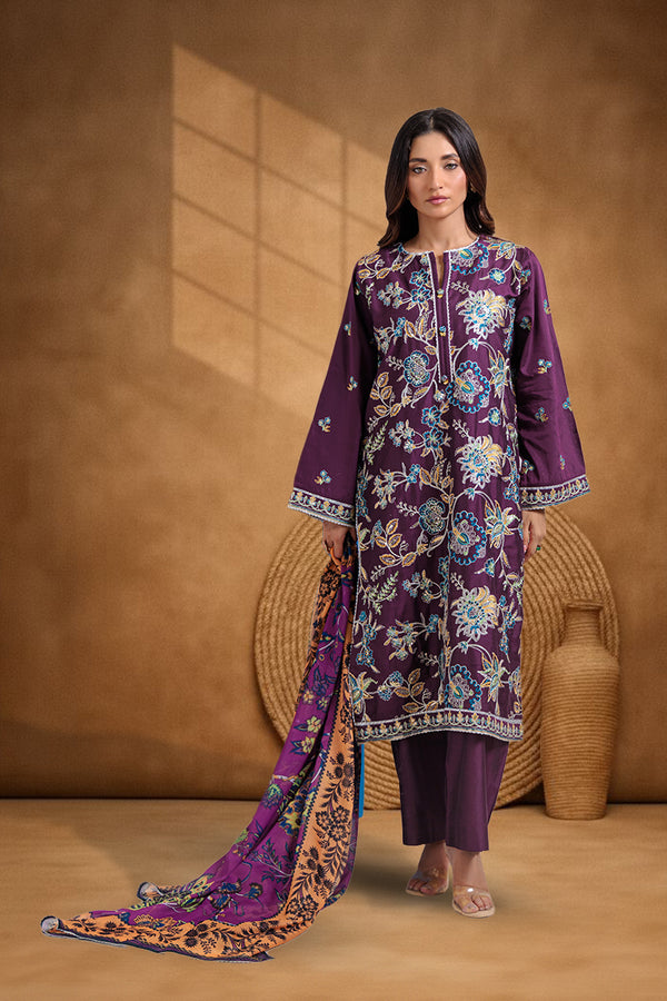 Purple-Cotton Net-3 Piece (WPS25FE3008)