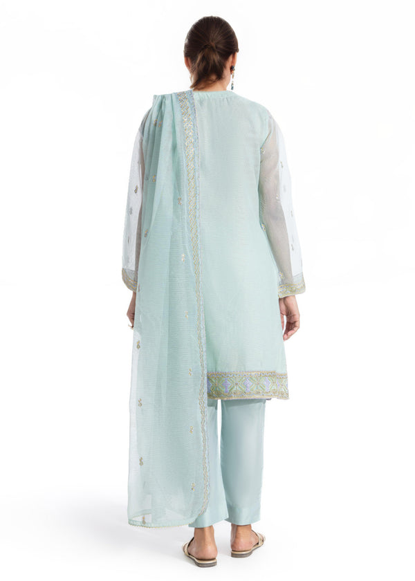 S-Green-Textured Net-3 Piece (WPS25FE3009)