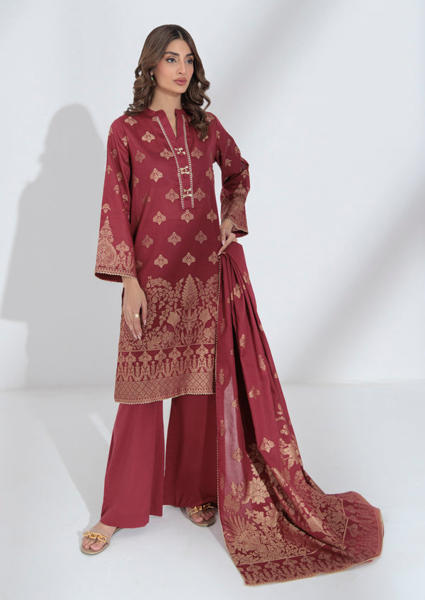 Maroon-Jacquard-3 Piece (WPS25JD3006)