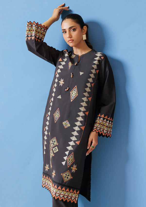 Black-Cotton Silk-2 Piece (WPS25SE2001)