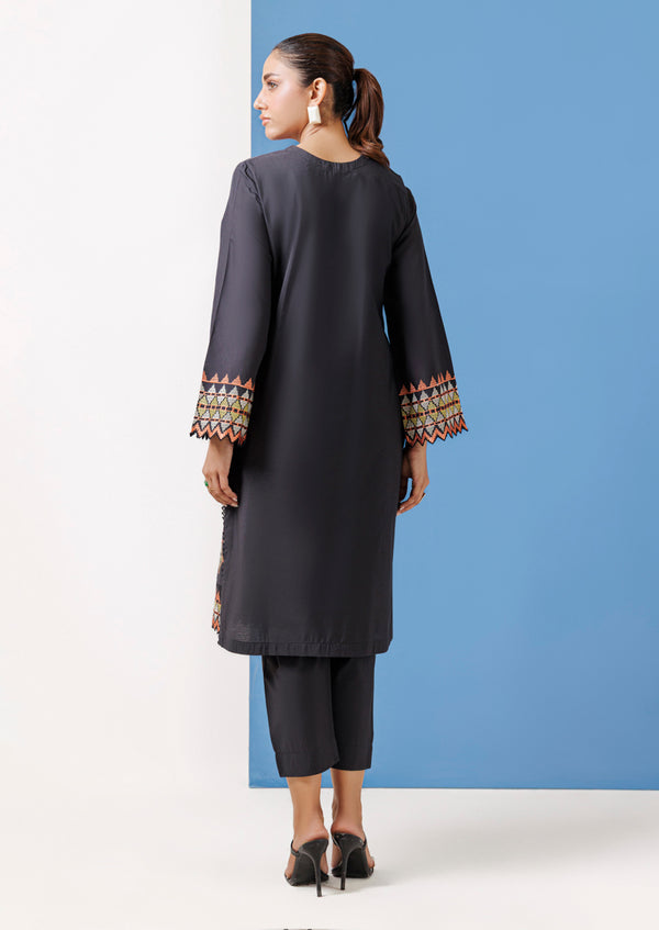 Black-Cotton Silk-2 Piece (WPS25SE2001)