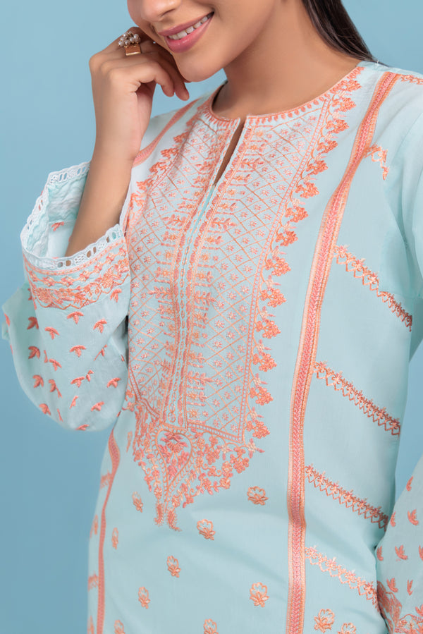 Ice-Blue-Cotton Silk-2 Piece (WPS25SE2041)