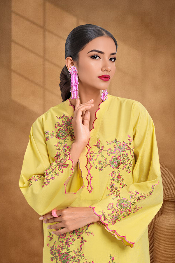 Lime-Cotton Silk-2 Piece (WPS25SE2052)